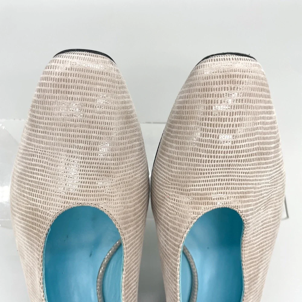 Thierry Rabotin Womens 38 8 Tan Leather Slingback Block Heels 90s Office Pumps